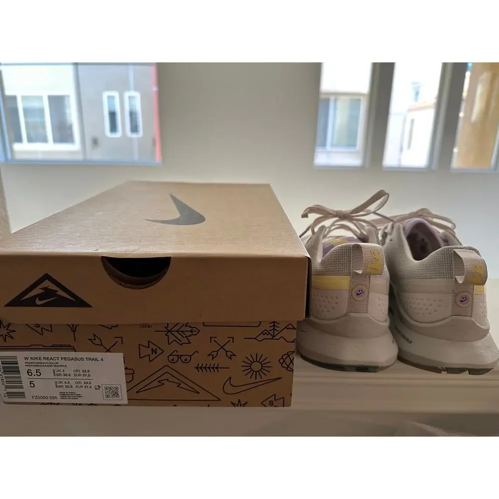 New Nike React Pegasus Trail 4 Phantom Multi-Color Women Size 6.5